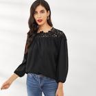 Shein Cut Out Bishop Sleeve Blouse