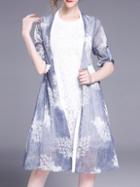 Shein Two-pieces Lace Print Dress