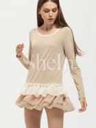 Shein Grey Tiered Mesh Flounce Dress