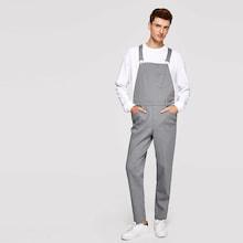 Shein Men Button Detail Pinafore Pants