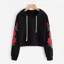 Shein Plus Appliques Drawstring Detail Sweatshirt