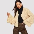 Shein Layered Bell Sleeve Teddy Coat