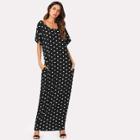 Shein Polka Dot Print Cocoon Dress