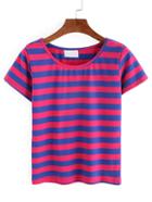 Shein Red & Blue Wide Stripe T-shirt