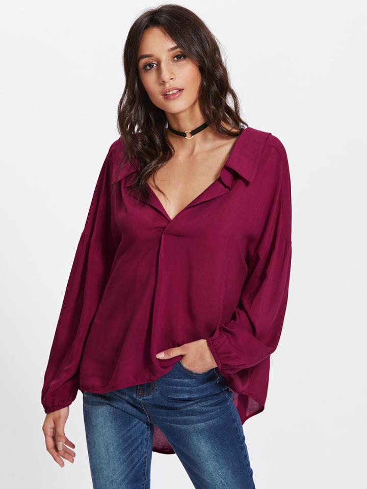 Shein Deep V Neckline Drop Shoulder Backless Top
