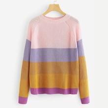 Shein Raglan Sleeve Striped Pullover