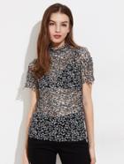 Shein Hollow Out Embroidery Lace Blouse