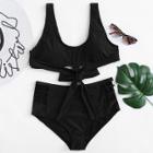 Shein Plus Cut Out Knot Bikini Set