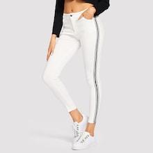 Shein Contrast Tape Crop Skinny Jeans