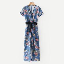 Shein All Over Florals Belted Jumpsuit