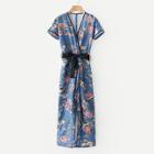 Shein All Over Florals Belted Jumpsuit