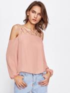 Shein Open Shoulder Caged Front Top