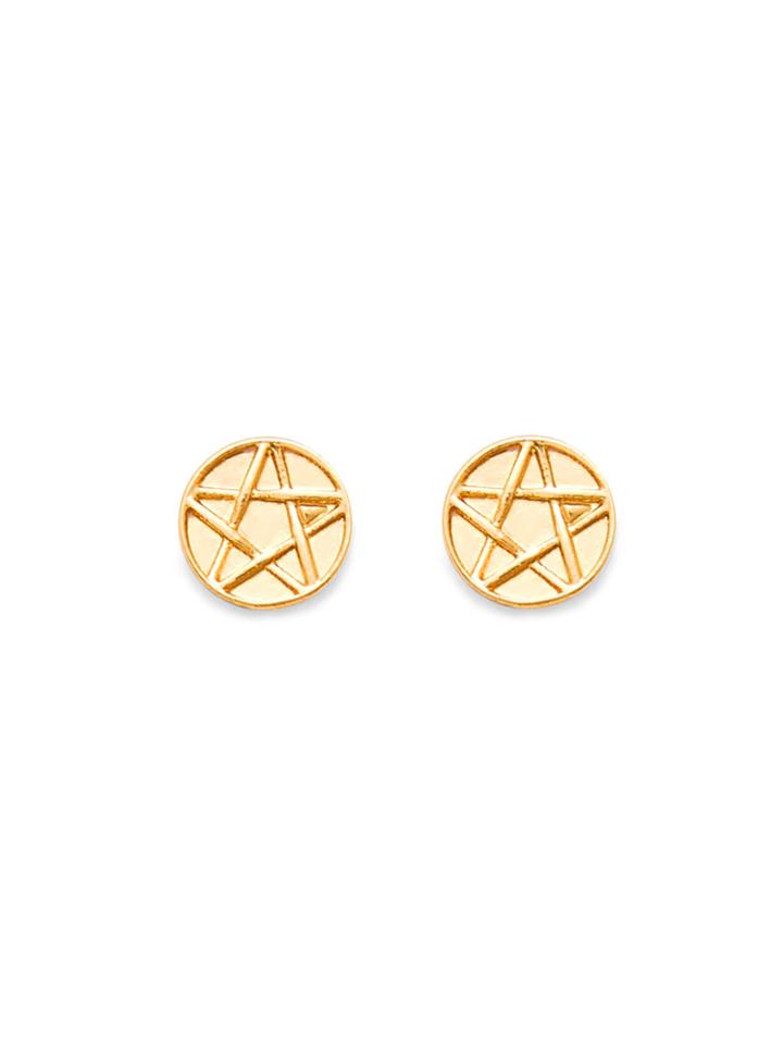 Shein Star Pattern Round Stud Earrings