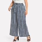 Shein Plus Self Belted Striped Pants