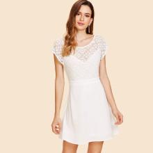 Shein Lace Sheer Bodice Dress