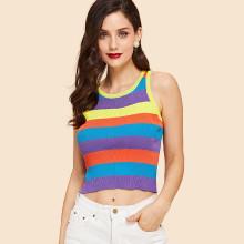 Shein Color Block Crop Shell Top