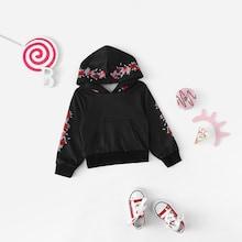 Shein Toddler Boys Floral Print Kangaroo Pocket Hoodie