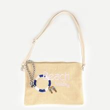 Shein Girls Letter Embroidery Straw Bag