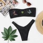 Shein Embroidered Butterfly Bikini Set