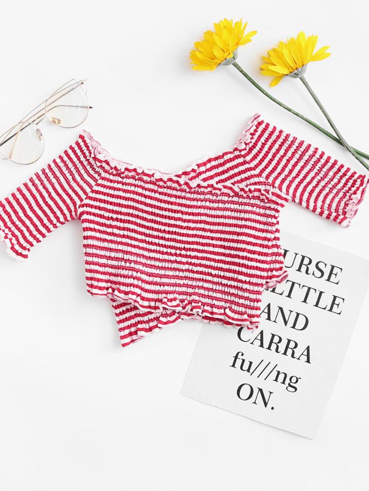 Shein Boat Neck Stripe Tee