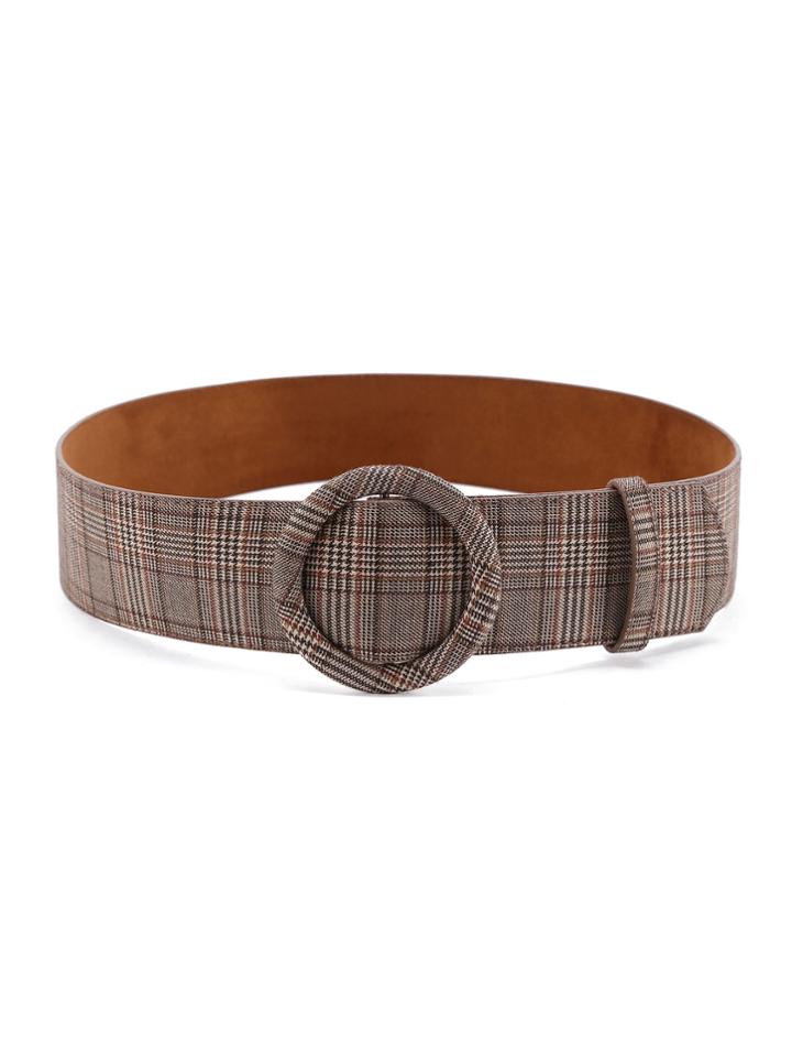 Shein Circle Buckle Plaid Belt