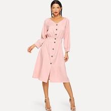 Shein Knot Back Single Button Dress