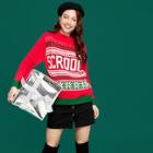 Shein Christmas Letter And Snowflake Sweater