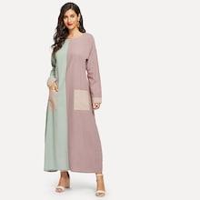Shein Colorblock Drop Shoulder Pocket Detail Longline Dress