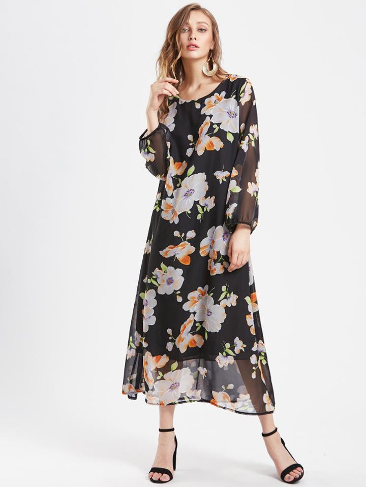 Shein Allover Calico Print Dress