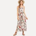 Shein Self Belted Floral Cami Dress