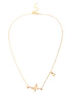 Shein Gold Heart Electrocardiogram Shaped Chain Necklace