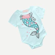 Shein Girls Baby Girl Mermaid Print Romper