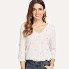 Shein Double V Neck Knot Back Top