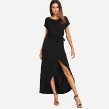 Shein Self Tie Waist Split Dress
