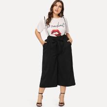 Shein Plus Pocket Side Pinafore Pants