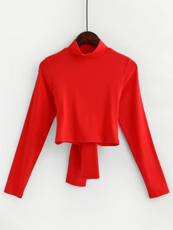 Shein Tied Open Back Crop Top