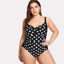 Shein Plus Polka Dot Pattern Swimsuit