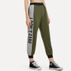 Shein Slogan Print Side Crop Pants