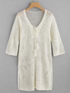 Shein Tassel Tie Hollow Out Cover Up