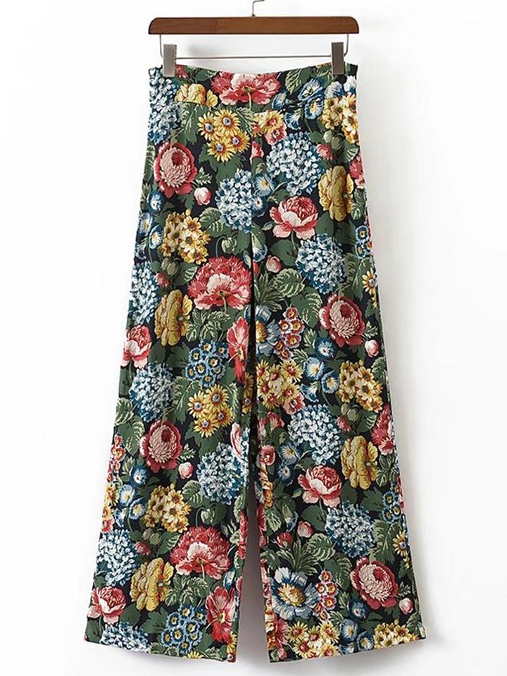 Shein Floral Print Wide Leg Pants