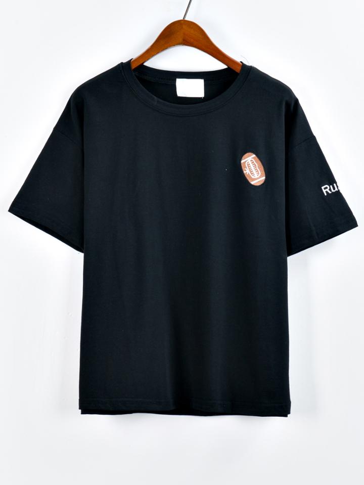 Shein Embroidered Rugby T-shirt