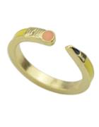 Shein Yellow Enamel Thin Cuff Rings