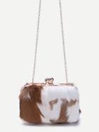 Shein Horse Hair Kiss Lock Crossbody Chain Bag