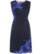 Shein Navy Embroidered Hollow Shift Dress