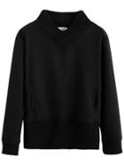 Shein Black Wrap Neck Sweatshirt With Pocket