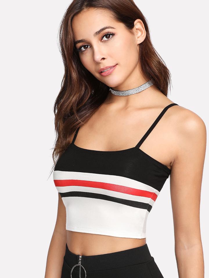 Shein Striped Crop Cami Top