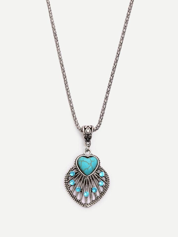Shein Vintage Turquoise Pendant Necklace