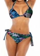 Rosewe Halter Neck Flower Print Bikini Set