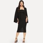 Shein Open Front Solid Coat & Dress Co-ord