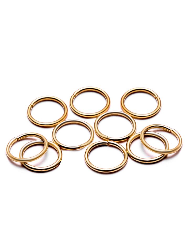 Shein 10pcs Gold Plated Round Hair Accessory Set